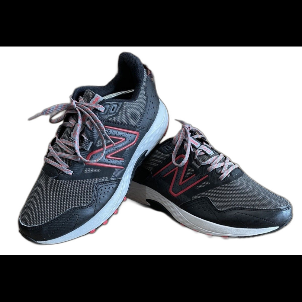 New Balance 410 MT410LR8 4E Extra Wide Trail Walking Shoes Gray Red Mens 10.5